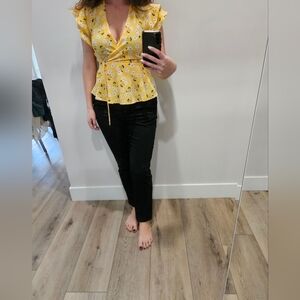 Monteau Yellow Floral Blouse